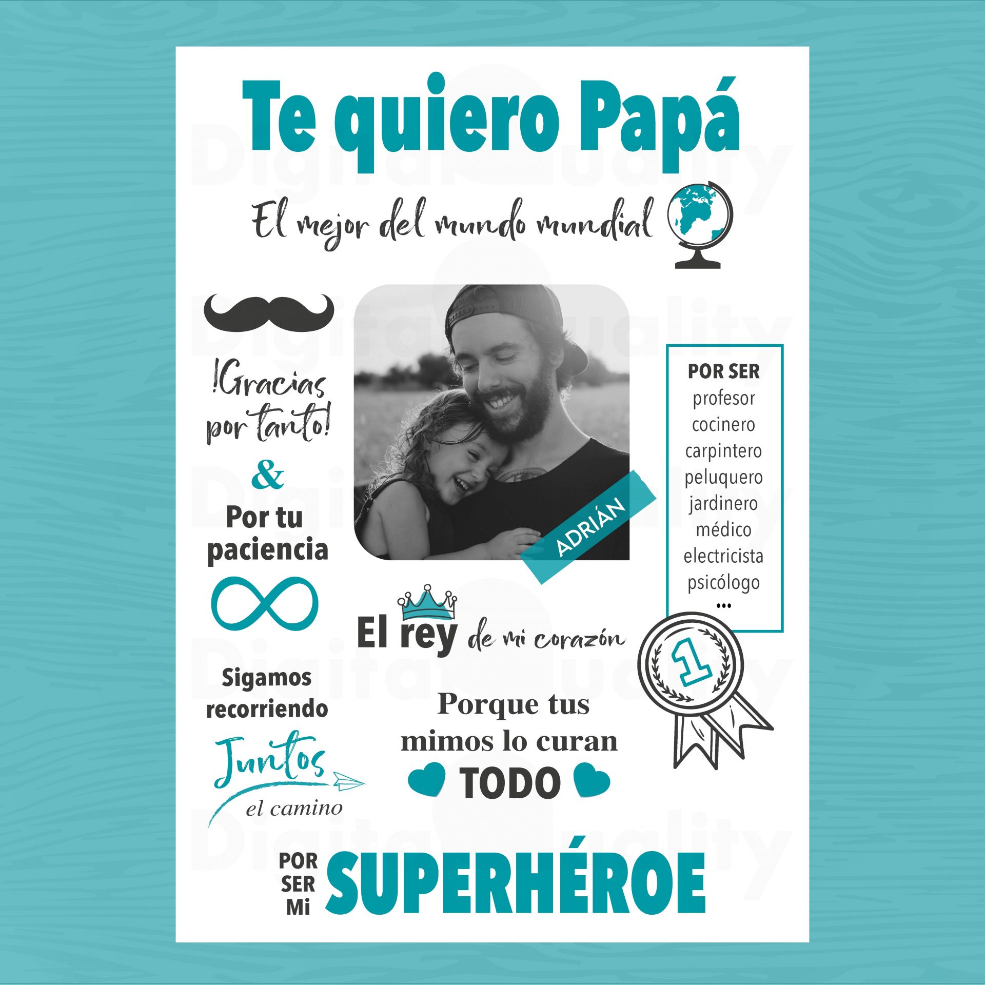 Lamina Te quiero Papá