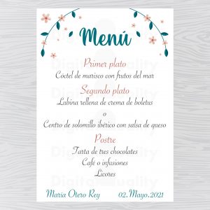 Menú Comunión Flores